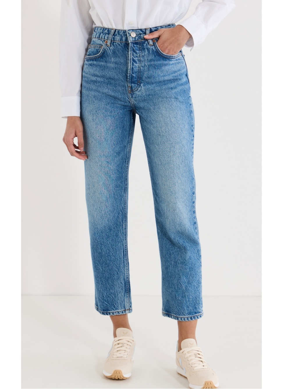 Reformation Cynthia High-Rise Straight cropped Jeans - colorado